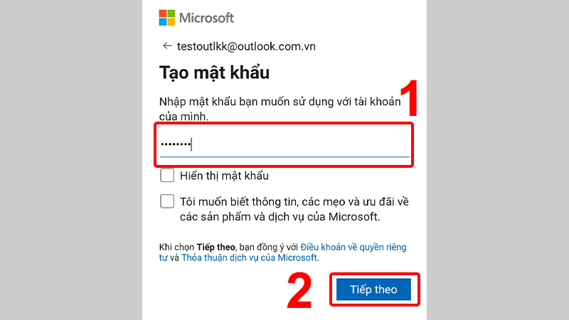 Cách đăng ký email Outlook trên điện thoại 3