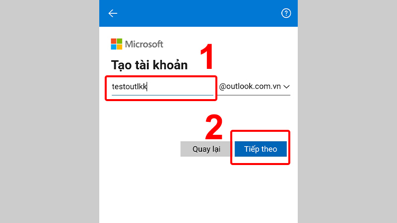 Cách đăng ký email Outlook trên điện thoại 2