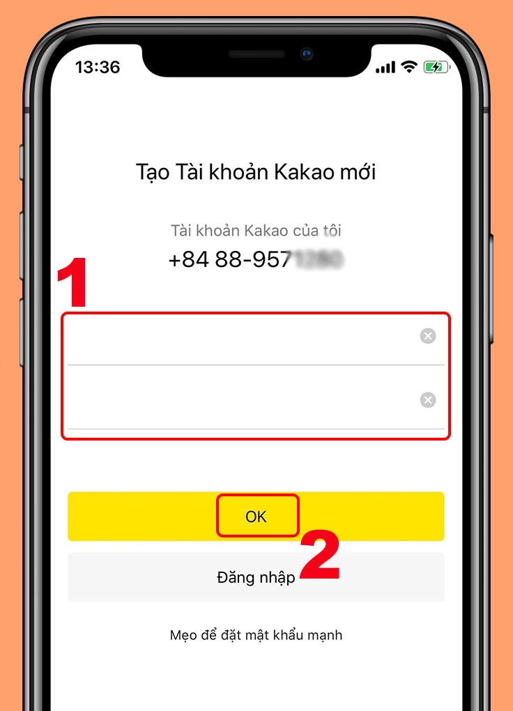 đăng ký Kakaotalk trên điện thoại