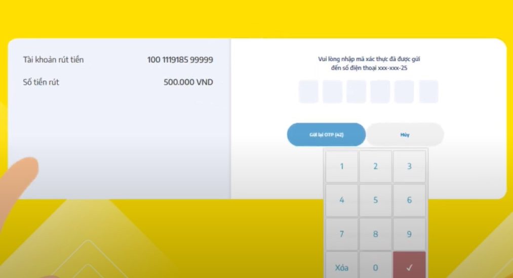 Cách rút tiền mặt không cần thẻ tạo Onebank Nam A