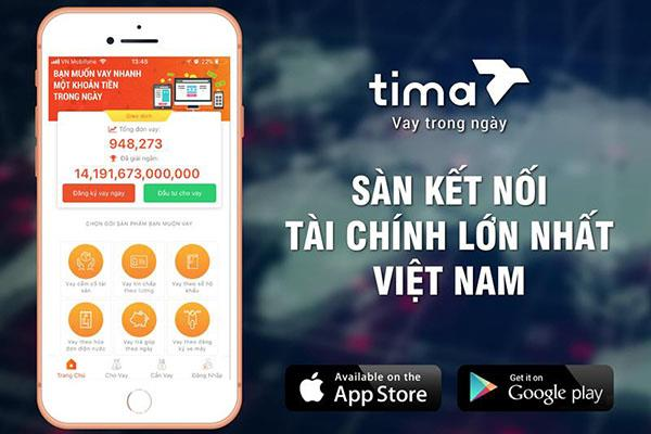 Truy cập ứng dụng Tima để thực hiện vay tiền